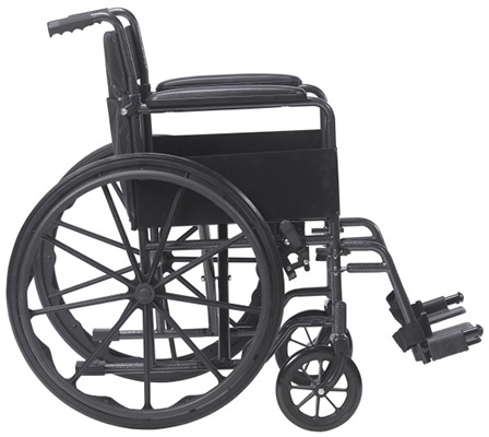 Silver Sport 1 Wheelchair with Full Arms and Swing away Removable Footrest 18″