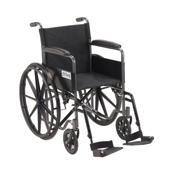 Silver Sport 1 Wheelchair with Full Arms and Swing away Removable Footrest 18″