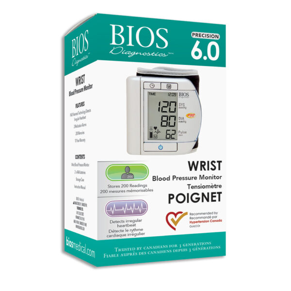 BIOS Diagnostics Precision Series 6.0 Wrist Blood Pressure Monitor – Model W100